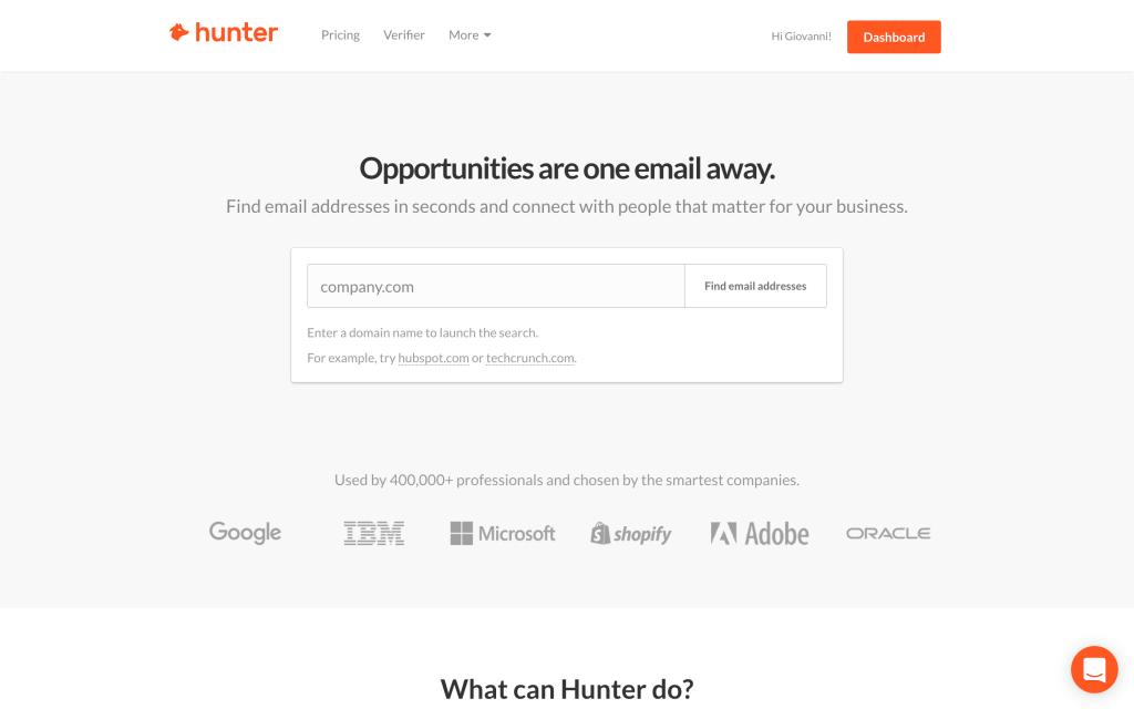 hunter io email verifier